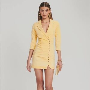NWT Retrofete Willa Button Front Mini Denim Dress Size L Lemonade